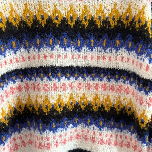 FREE PEOPLE Women’s Best Day Ever Sweater Size L Patchwork Alpaca - Picture 11 of 16